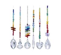 Guangcailun Pendentifs en verre attrape-soleil, magnifiques reflets lumineux pour toutes les célébrations, prismes de fenêtre d'intérieur en cristal suspendus pour mariage, ornements verre, pendentifs