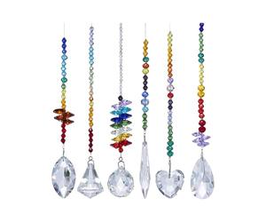 Guangcailun Pendentifs en verre attrape-soleil, magnifiques reflets lumineux pour toutes les célébrations, prismes de fenêtre d'intérieur en cristal suspendus pour mariage, ornements verre, pendentifs