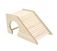 Guangcailun Petit château pour Animaux de Compagnie, Accessoires pour Cage à Domicile pour Hamster, Cochon d'Inde, Chinchilla, Rat, Arches M, Couleur du Bois, avec Trou