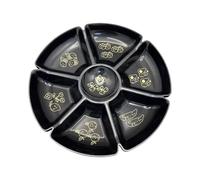 Guangcailun Plateau de service à amuse-gueules et hors-d'œuvre compartimenté, idéal pour recevoir invités et réunions de famille. Plateau à bonbons et noix divisé.