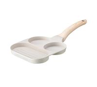 Guangcailun Poêle à œufs miniature avec long manche en bois. Idéale pour préparer des crêpes, des omelettes et bien plus Grille antiadhésive compartimentée pour le petit-déjeuner.