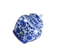 Guangcailun Pot à thé en céramique avec couvercle, réservoir de stockage, pot de solution stockage en porcelaine bleu et blanc classique, festival, etc.