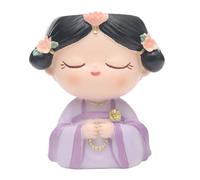 Guangcailun Pot de fleurs décoratif mignon en forme de fille avec une figurine tête planteur, pour l'intérieur et l'extérieur, violet