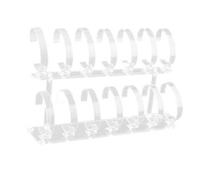 Guangcailun Présentoir à montres, présentoir décoratif élégant pour la vente au détail, à bracelets en acrylique transparent, vitrine multifonctionnelle pour bracelets en, 2 niveaux