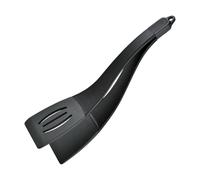 Guangcailun Spatule en Silicone pour crêpes, œufs au Plat et Autres préparations culinaires. Superbe spatule et Pince 2 en 1 pour la Cuisine. Antiadhésive, Noir Gris, 34 x 7.5 cm