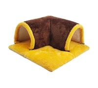 Guangcailun Tunnels pour cobayes offrant Un Refuge Douillet et Confortable pour garantir la sécurité des Petits Animaux Pendant Leur Sommeil et Leurs Jeux, Couleur Café