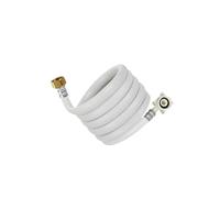 Guangcailun Tuyau d'arrivée d'eau pour lave-linge avec raccord, tuyau d'alimentation pour robinetterie de cuisine, normes inégalées, Blanc, 0.8 m