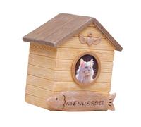 Guangcailun Urne funéraire pour Chien en résine avec Cadre Photo, Cadeau de Souvenir en Cas de deuil Animalier. Structure Durable. Urne avec Photo, Chat, 13.5 x 9 x 15 cm