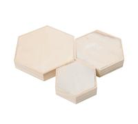 Guangcailun Vitrine de présentation de bijoux Plateau en bois naturel et boîte de rangement hexagonale adaptée Pour aux fournitures artisanales, accessoires de photographie,