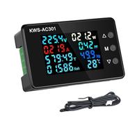 Guangcailun Voltmètre AC 8 en 1 pour Une Lecture Facile de la Tension, du Courant, de l'électricité, l'énergie, la Puissance et température. Voltmètre-ampèremètre numérique.