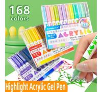 GUANGNA 168/12 couleurs surbrillance stylo Gel acrylique grande capacité ton de peau Morandi bricolage planificateur stylo multicolore marqueur papeterie Série Marron