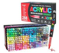 Guangna Couleurs de Marqueur Acryliques, Acrylic Paint Markers pour Papier, Verre, Galet, Métal, Plastique, Bois (288)