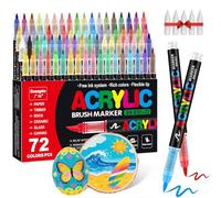 Guangna Couleurs de Marqueur Acryliques, Acrylic Paint Markers pour Papier, Verre, Galet, Métal, Plastique, Bois (72)