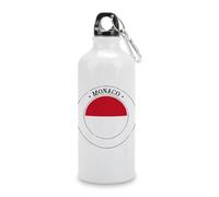 Guangpat Bouteilles d'eau en acier inoxydable avec drapeau national de Monaco - 590 ml - Portable - Idéal pour les voyages, l'école, le travail