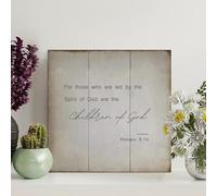 Guangpat FunnyBible Verse Panneau chrétien en bois pour ceux qui sont conduits par l'esprit de Dieu - 30,5 x 30,5 cm - Décoration murale pour maison, chambre, cuisine, salon