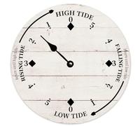 Guangpat - Horloge de marée en bois blanc vieilli, 30,5 cm, horloge murale à piles, silencieuse, sans tic-tac, décoration murale rustique de style ferme pour chambre à coucher, salon