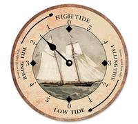 Guangpat Horloge de Marée Vintage Style Voilier - Horloge Murale Grande - Fonctionne avec Piles - 25,4 cm - Silencieuse - Sans tic-tac - Style Rustique/Ferme - Décoration Murale pour Chambre, Salon