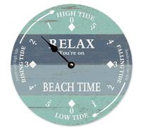 Guangpat Horloge de plage Relax TimeTide Horloge de marée en bois murale à piles 30,5 cm Horloge murale vintage silencieuse Art mural de plage pour décoration de la maison Chambre Cuisine École Bureau