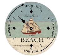 Guangpat - Horloge murale de plage en bois style rustique, 25,4 cm, silencieuse et sans tic-tac, pour décoration de chambre, salon, ferme