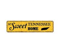 Guangpat Pancarte en métal rustique Tennessee My Sweet Home Tennessee Street Sign personnalisé vintage Country America State Home Metal Wall Art Decor for Home Man Cave Door Porche Garden Party 61 x