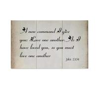 Guangpat Panneau en bois avec verset de la Bible « A New Command I Give You Love One An. » Plaque murale rustique avec citation de Jésus pour la maison, la cuisine, le salon, le café, le bar 40,6 x