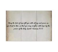 Guangpat Panneau en bois avec verset de la Bible rustique « May The God of Hope Fill You with All Joy And Peace » - Décoration murale amusante pour maison, maison, grotte, porte, jardin, bars, cafés