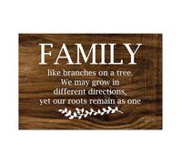 Guangpat Panneau en bois vintage avec inscription Family Like Branches on A Tree We May Grow in Different Directions - 30,5 x 20,3 cm - Décoration murale familiale pour salon, chambre à coucher,
