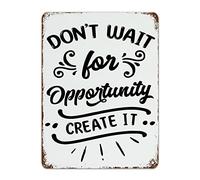 Guangpat Panneau en métal « First Day of School » « Don't Wait for Opportunity Create It » - Décoration de salle de classe vintage pour enfants - Cadeau pour étudiant et enseignant - 40,6 x 30,5 cm