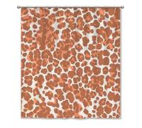 Guangpat Rideau de douche orange et marron clair, motif léopard antilope, guépard, rideaux de salle de bain en tissu polyester avec crochets pour décoration de salle de bain 162,6 x 182,9 cm