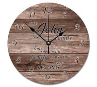 Guangpat Time Spent with Family Horloge murale en bois de grange vieilli Marron 30,5 cm Grande horloge murale en bois rétro Plage Cabine Décor de retraite Cadeau pour homme, femme, ami