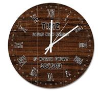 Guangpat Time Spent with Family Horloge murale en bois fissurée Marron foncé Grande horloge murale en bois de 38,1 cm Décoration de style ferme, départ à la retraite, décoration de salon, cadeau pour