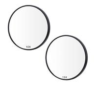 guangyuan 2 Pièces Miroir grossissant 15x 10x avec Ventouse Petit Miroir Grossissant Rond Le Maquillage l'épilation Les Points Noirs Les Taches avec