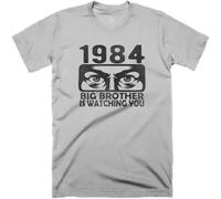 GUANJIE 1984 T-Shirt George Orwell Shirt Big Brother is Watching You Grey 3XL