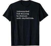 GUANJIE Leftist Introvert Socialist AOC Introverted Anti Capitalist T-Shirt Black 3XL