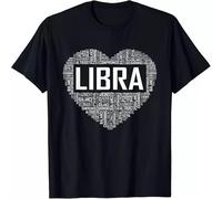 GUANJIE Limited Libra Zodiac Traits Horoscope Astrology Sign Gift Heart T-Shirt Black XXL