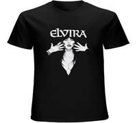 GUANJIE Men's T Shirt Elvira Mistress of The Dark Short Sleeves Black L