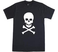 GUANJIE Skull & Crossbones Pirate Fancy Dress Mens T-Shirt Free Post U.K Black M