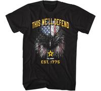 GUANJIE United States Army We The People This We'll Defend EST 1775 Men's T Shirt Black S