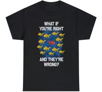 GUANJIE What If You're Right & They're Wrong Thought Provoking T-Shirt Black S