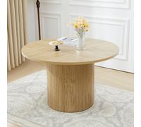 GuannCraft Table à manger ronde extensible 120 cm, en bois MDF, design pliable pour 4 à 6 personnes, peu encombrante pour cuisine et salle à manger