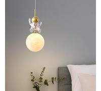 GUANSHAN Astronaute Lune Lampe 3D Lune Lampe De Chevet Plafonnier Créatif Lune Suspension Chambre à Coucher Chambre d'Enfants Décoration Suspension