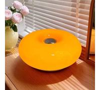 GUANSHAN Lampe de table en forme de donut orange - Lampe de table vintage en verre - Éclairage de table rétro - Atmosphère décorative - Lampe de chevet pour chambre à coucher, salon