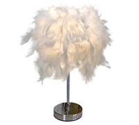 GUANSHAN Mini lampe de table en plumes blanches, lampe de chevet, lampe de table, abat-jour en plumes pour chambre à coucher, décoration de la maison, accessoires de photographie, STYLE 1, S