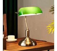 GUANSHAN Lampe De Table En Verre Vert Classique Lampe De Table Vintage Lampe De Nuit Lampe De Table Vintage Lampe De Table Décorative Tête De Lit Lampe De Table Chambre, Salon Lampe De Table