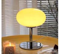 GUANSHAN Lampe de table en verre vintage rétro beige sucette lampe de table abat-jour en verre éclairage de table de chevet lampe de table décorative veilleuse pour chambre à coucher, salon