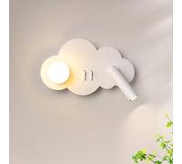 GUANSHAN Lampe murale créative en forme de nuage rotatif avec interrupteur séparé, joli nuage de dessin animé, lampe de chevet, ambiance petit spot pour chambre à coucher, chambre d'enfant
