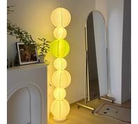 GUANSHAN Lampe sur pied DIY élégante avec lanterne en papier, minimaliste, pliable, lampe de chevet en papier, éclairage de sol, lampe de sol décorative pour chambre à coucher, salle de séjour
