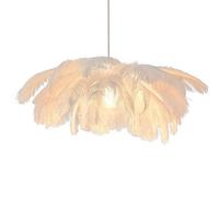 GUANSHAN Lampe suspendue créative en plumes blanches, abat-jour simple en plumes, lampe de plafond, lustre décoratif pour chambre, escaliers, salle à manger