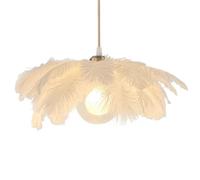 GUANSHAN Lampe suspendue créative en plumes blanches, abat-jour simple en plumes, lampe de plafond, lustre décoratif pour chambre, escaliers, salle à manger