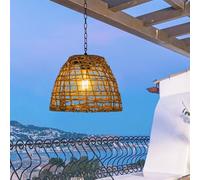 GUANSHAN 1 paquet Lampe solaire tissée en jonc de mer Lampe suspendue à énergie solaire Lampe solaire de jardin Lampe suspendue solaire d'extérieur Lampe suspendue d'extérieur pour balcon, jardin